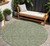 8' Sage Gray And Ivory Round Polka Dot Washable Indoor Outdoor Area Rug