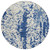 8' Navy Blue And Ivory Round Abstract Washable Indoor Outdoor Area Rug