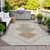 8' X 10' Brown Copper And Fern Green Geometric Washable Indoor Outdoor Area Rug