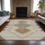 8' X 10' Brown Copper And Fern Green Geometric Washable Indoor Outdoor Area Rug
