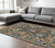 10' X 13' Gray Yellow And Orange Oriental Area Rug With Fringe
