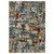 10' X 13' Beige Rust And Teal Abstract Distressed Area Rug With Fringe