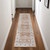 8' Runner Gray and Red Oriental Power Loom Runner Rug