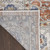 8' Runner Gray and Red Oriental Power Loom Runner Rug