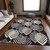 3' X 5' Black Silver And Charcoal Floral Washable Indoor Outdoor Area Rug