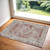 2' X 4' Ivory Red And Brown Floral Distressed Area Rug
