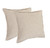 Set of Two 20" Beige Cotton Throw Pillows