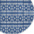 8' Navy Blue And Ivory Round Geometric Washable Indoor Outdoor Area Rug