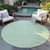 8' Green And Mint Green Round Abstract Washable Indoor Outdoor Area Rug
