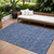 10' X 14' Navy Blue Geometric Washable Non Skid Indoor Outdoor Area Rug