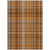 9' X 12' Terra Cotta Plaid Washable Non Skid Indoor Outdoor Area Rug