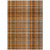 9' X 12' Terra Cotta Plaid Washable Non Skid Indoor Outdoor Area Rug