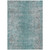 8' X 10' Teal Blue Gray And Charcoal Oriental Washable Indoor Outdoor Area Rug