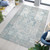 2' X 3' Gray Blue And Ivory Medallion Area Rug