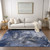 10' X 14' Blue and Gray Abstract Washable Non Skid Indoor Outdoor Area Rug