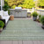 3' X 5' Sage And Ivory Striped Washable Indoor Outdoor Area Rug