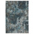 7' X 10' Blue And Gray Abstract Distressed Area Rug With Fringe