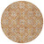 8' Copper Gray And Beige Round Floral Washable Indoor Outdoor Area Rug