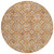 8' Copper Gray And Beige Round Floral Washable Indoor Outdoor Area Rug