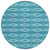 8' Teal Blue Gray And Ivory Round Geometric Washable Indoor Outdoor Area Rug