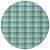 8' Blue And Green Round Plaid Washable Indoor Outdoor Area Rug