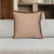 24" Brown and White Striped Cotton Throw Pillow With Fringe