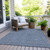 8' X 10' Navy Blue And Ivory Geometric Washable Indoor Outdoor Area Rug