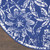 8' Ivory and Navy Blue Floral Distressed Round Rug