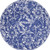 8' Ivory and Navy Blue Floral Distressed Round Rug