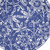 8' Ivory and Navy Blue Floral Distressed Round Rug