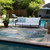 10' X 14' Beige Blue and Gray Abstract Washable Non Skid Indoor Outdoor Area Rug