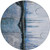 8' Blue And Charcoal Round Abstract Washable Indoor Outdoor Area Rug