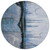 8' Blue And Charcoal Round Abstract Washable Indoor Outdoor Area Rug