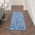 8' Ivory and Blue Floral Distressed Non Skid Runner Rug