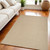 5' X 7' Natural Flatweave Non Skid Area Rug With Fringe