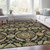 3' X 5' Black Gold And Copper Floral Washable Indoor Outdoor Area Rug