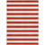 8' X 10' Red and White Striped Washable Non Skid Indoor Outdoor Area Rug