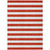 8' X 10' Red and White Striped Washable Non Skid Indoor Outdoor Area Rug