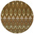 8' Brown Beige And Artichoke Green Round Southwestern Washable Indoor Outdoor Area Rug