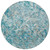 8' Teal Blue Gray And Charcoal Round Geometric Washable Indoor Outdoor Area Rug