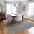 10' X 14' Gray Geometric Washable Non Skid Indoor Outdoor Area Rug