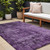 9' X 12' Purple Abstract Washable Non Skid Indoor Outdoor Area Rug