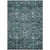 9' X 12' Dark Green Aqua And Charcoal Oriental Washable Indoor Outdoor Area Rug