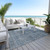 8' X 10' Blue And Ivory Floral Washable Indoor Outdoor Area Rug