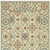 7' X 10' Ivory Blue And Orange Oriental Area Rug With Fringe