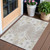 3' X 5' Ivory Beige And Taupe Ikat Washable Indoor Outdoor Area Rug