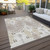 3' X 5' Ivory Beige And Taupe Ikat Washable Indoor Outdoor Area Rug
