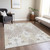 3' X 5' Ivory Beige And Taupe Ikat Washable Indoor Outdoor Area Rug
