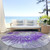 8' Purple Gray And Charcoal Round Abstract Washable Indoor Outdoor Area Rug