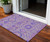 3' X 5' Lavender Lilac And Gray Floral Washable Indoor Outdoor Area Rug